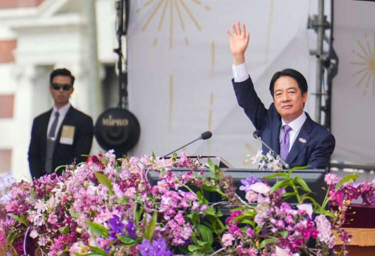 Taiwanese President Lai Ching-te speaks during the island's National Day celebrations.