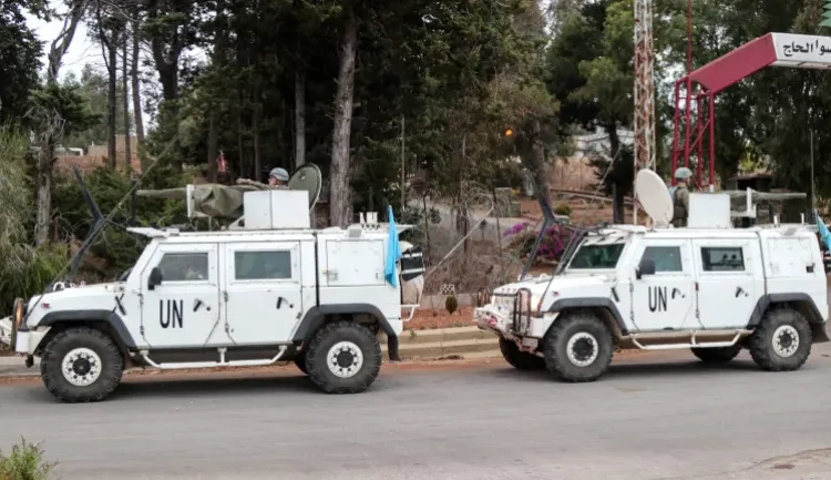HRW Calls For Inquiry Into Peacekeepers Attacks 1 Vehicles of the United Nations Interim Force in Lebanon (UNIFIL) patrol in Marjeyoun in southern Lebanon.
