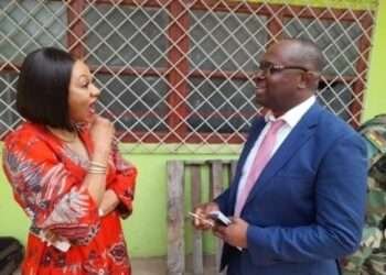 Dr Edward Omane Boamah, Director of IT and Elections of the NDC in a picture with Madam Jean Mensa, Chairperson Electoral Commission of Ghana