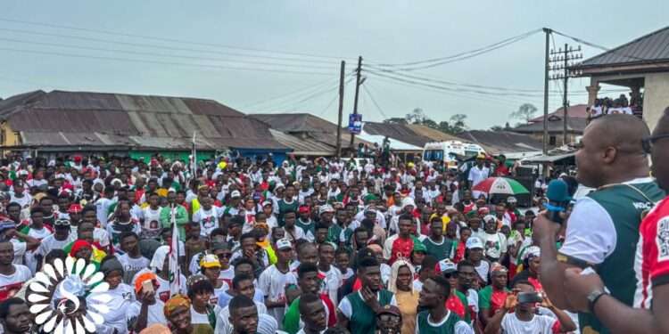 Brako Launches Historic Campaign, Thousands of Supporters Defy Rains to Flood Event 1 NDC Achiase Walk