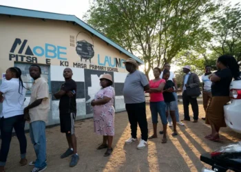 People line up to vote in Botswana