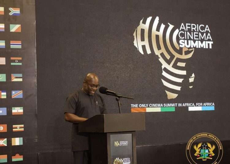 Hon. Egyapa Mercer Addresses Africa Cinema Summit 1 Hon. Andrews Egyapa Mercer, Minister for Tourism, Arts, and Culture