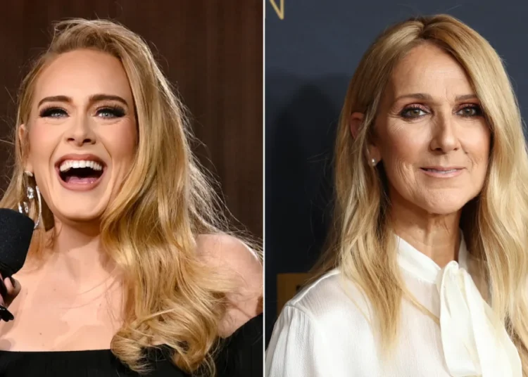 Adele Tearfully Hugs Celine Dion at Las Vegas Show 1 Adele and Celine Dion