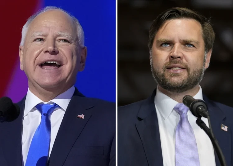Walz And Vance To Face Off In Vice Presidential Debate 1 Combination of Tim Walz and JD Vance.