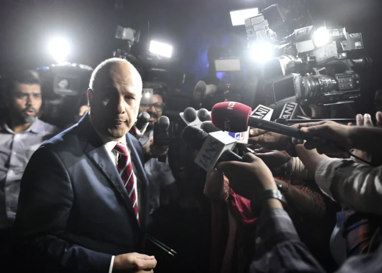 India Recalls Envoy From Canada 1 Canadian Diplomat, Stewart Wheeler, speaks to reporters after being summoned.