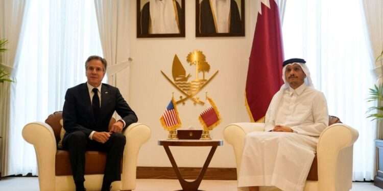 Negotiators To Resume Gaza Ceasefire Talks 1 U.S. Secretary of State Antony Blinken meets with Qatari Prime Minister and Foreign Minister Mohammed bin Abdulrahman Al Thani in Doha, Qatar, October 24, 2024.