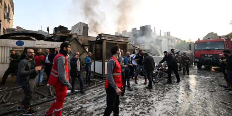 Israel Strikes Damascus 1 Damage following an Israeli strike in Damascus is seen on November 14, 2024.