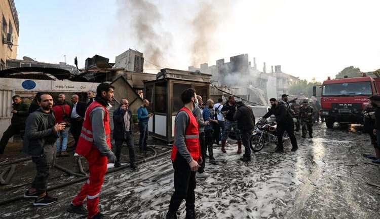 Israel Strikes Damascus 1 Damage following an Israeli strike in Damascus is seen on November 14, 2024.