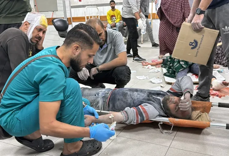 UN Highlights Dire Situation In Northern Gaza 1 Palestinians receive medical attention at Kamal Adwan Hospital in Beit Lahiya after Israeli bombing.