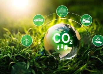 Sustainable development and green business based on renewable energy. Reduce CO2 emission concept. Renewable energy-based green businesses can limit climate change and global warming.