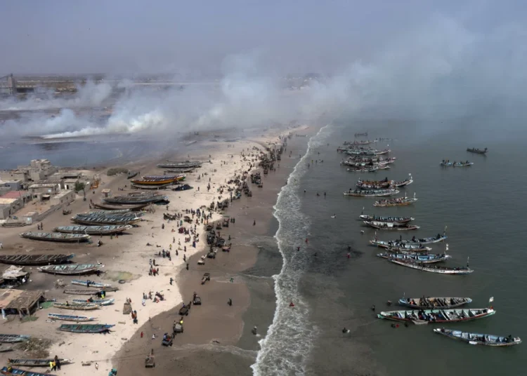 Fishing boats on a beach in Senegal