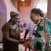 Mrs Lordina Mahama exchanging pleasantries at the Manhyia Palace during her visist