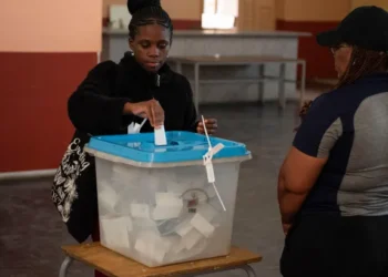 Namibia’s Elections Extended Amid Voting Irregularities 4 A woman voting in Namibia's election