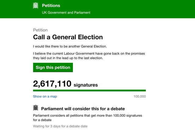 Viral Petition Calls For Election Amid Labour Discontent 2 UK elections