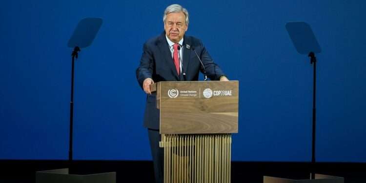 COP29, Urgent Climate Talks Amid Global Weather Crisis 1 UN Secretary-General António Guterres addresses COP28 held in Dubai in 2023