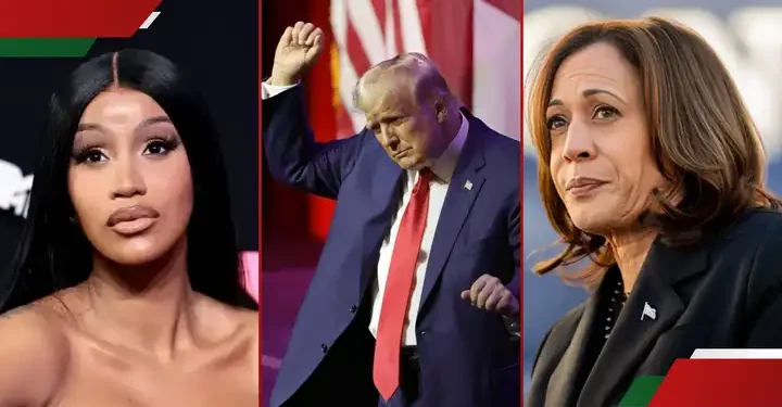 Cardi B, Donald Trump, and Kamala Harris