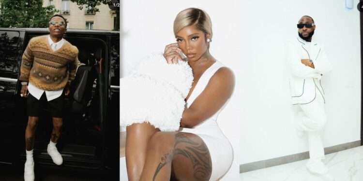 Tiwa Savage Lambasts Wizkid’s Fan Over Music Controversy 1 Wizkid, Tiwa Savage, and Davido