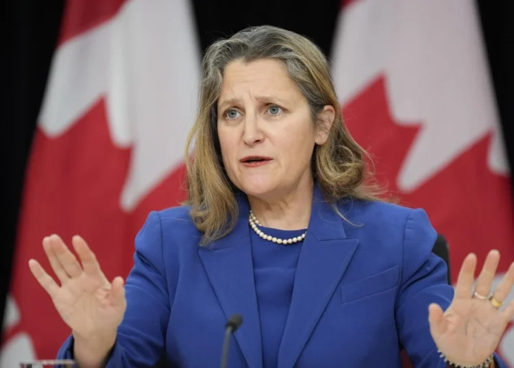 Canada’s Deputy Prime Minister and Minister of Finance, Chrystia Freeland.