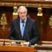 French Prime Minister, Michel Barnier delivers a speech during the debate prior to the no-confidence votes on his administration at the National Assembly in Paris.