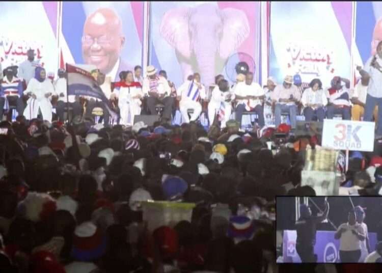 NPP Declares Unstoppable Path to Victory on December 7 1 A scene from the New Patriotic Party Final Rally at the University of Ghana Sports Stadium