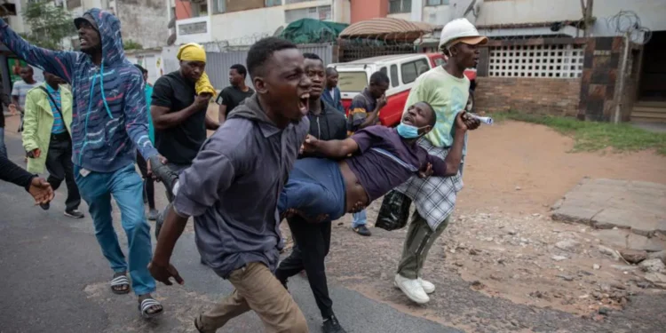 Rubber bullets have been fired at protesters in capital city, Maputo