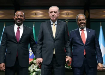 Somalia and Ethiopia Seal Historic Deal On Sea Access 6 Turkish President Recep Tayyip Erdogan, center, poses with Somali President Hassan Sheikh Mohamud, right, and Ethiopian Prime Minister Abiy Ahmed, left