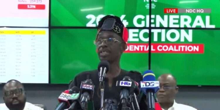 Asiedu Nketia Addresses Press Over Delayed Declaration of Presidential Results 1 Hon. Johnson Asiedu Nketia National Chairman of the National Democratic Congress (NDC)