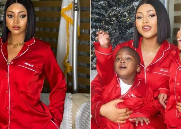 Regina Daniels Welcomes December With Gratitude, Style 1 Regina Daniels with his two sons