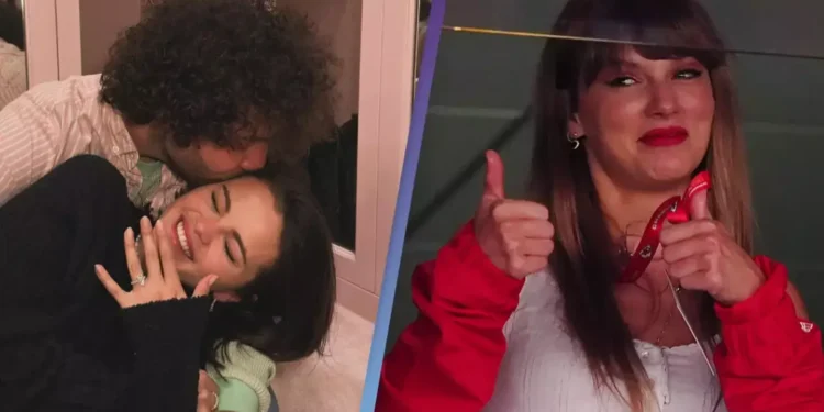 Selena Gomez with Benny Blanco, and Taylor Swift