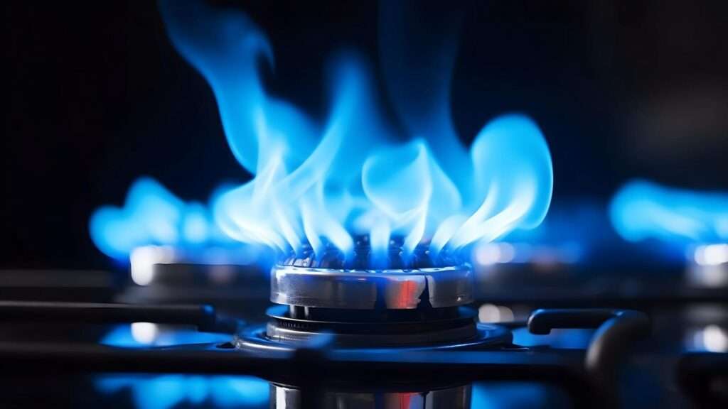 why does natural gas burn blue