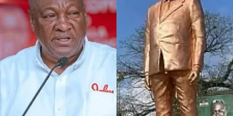 Ahanta Chiefs Thank President Mahama, Discusses Akufo Addo Statue Controversy 1 President John Dramani Mahama & a Photo of Akufo Addo Statue