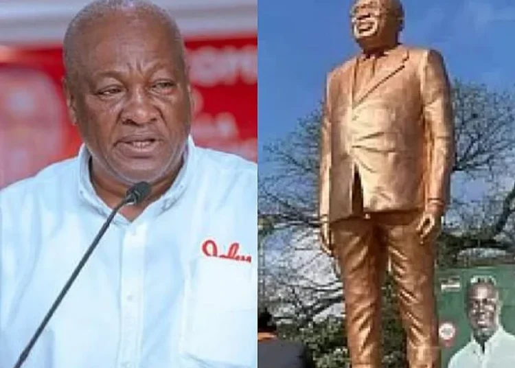 Ahanta Chiefs Thank President Mahama, Discusses Akufo Addo Statue Controversy 1 President John Dramani Mahama & a Photo of Akufo Addo Statue
