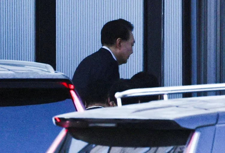 Yoon Becomes South Korea’s First Sitting President To Be Arrested 1 South Korea’s impeached President Yoon Suk-yeol arrives at the Corruption Investigation Office for High-ranking Officials in Gwacheon city, South Korea, on January 15, 2025.