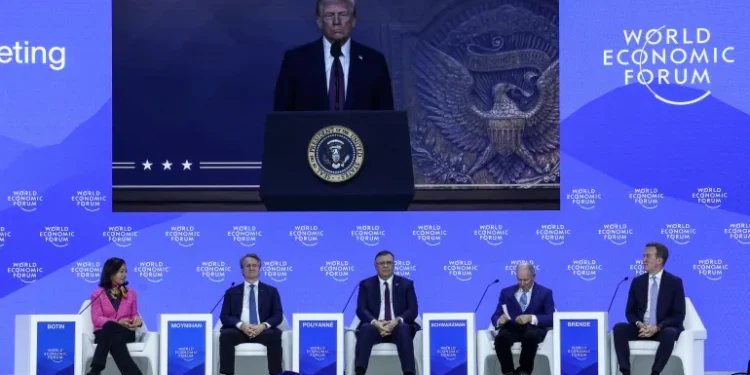 US President, Donald Trump addresses World Economic Forum remotely.