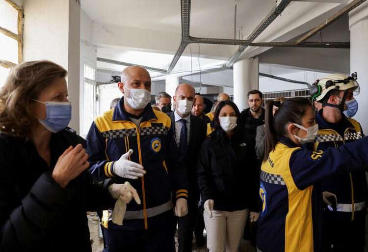 French Foreign Minister, Jean-Noel Barrot and German Foreign Minister Annalena Baerbock visit Sednaya prison, in Sednaya, Syria January 3, 2025.