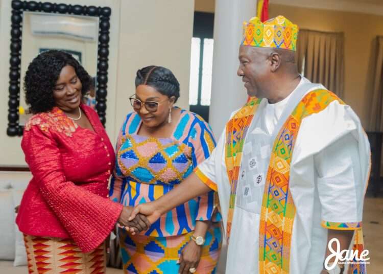 President John Dramani Mahama, Vice President Professor Naana Jane Opoku-Agyemang together with First Lady Lordina Mahama