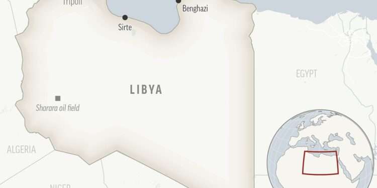 This is a locator map for Libya with its capital, Tripoli.