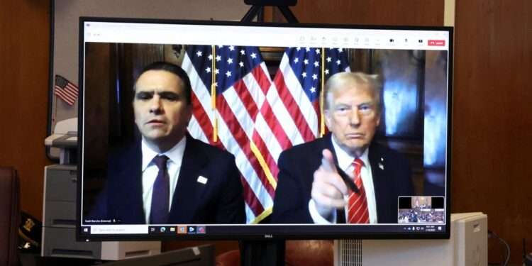 Trump Sentenced To “Unconditional Discharge” In Hush-Money Case 1 President-elect Donald Trump appears remotely for a sentencing hearing in front of Judge Juan Merchan at New York Criminal Court on January 10, 2025.