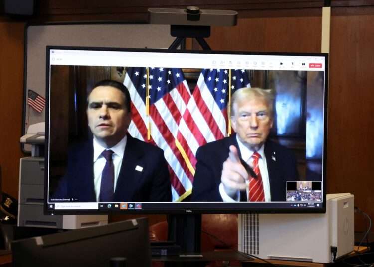 Trump Sentenced To “Unconditional Discharge” In Hush-Money Case 1 President-elect Donald Trump appears remotely for a sentencing hearing in front of Judge Juan Merchan at New York Criminal Court on January 10, 2025.