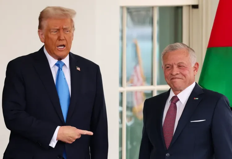 US President Donald Trump meets with Jordan's King Abdullah at the White House in Washington, DC, on February 11, 2025.