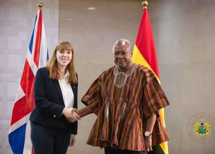 Mahama Meets UK Deputy Prime Minister, Commits to Cooperation 1 President John Dramani Mahama, Angela Rayner, Commits to Cooperation