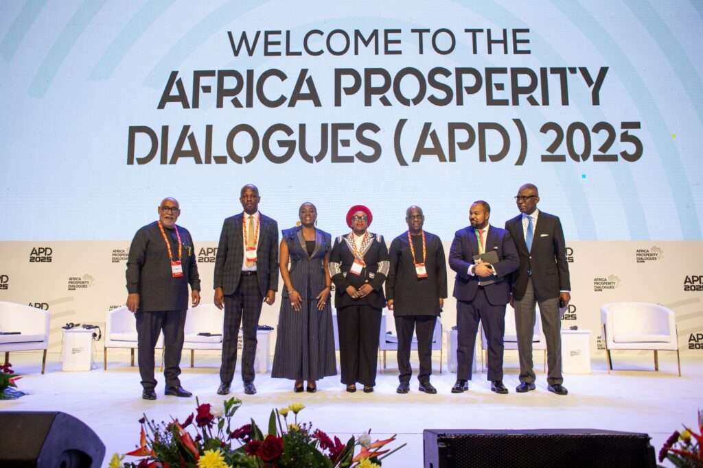 Antoinette Kwofie 3rd from Left Chief Finance Officer MTN Ghana in a group picture with other speakers 1024x683 1