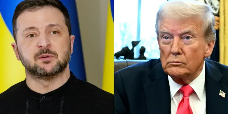 Trump, Zelenskyy Agree To Strengthen Ukraine's Air Defences 1 Ukrainian President, Volodymyr Zelenskyy and US President, Donald Trump have a heated exchange.