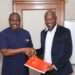 Dr. Sulemana and the outgoing MD, Kofi Tagoe Mocumbi