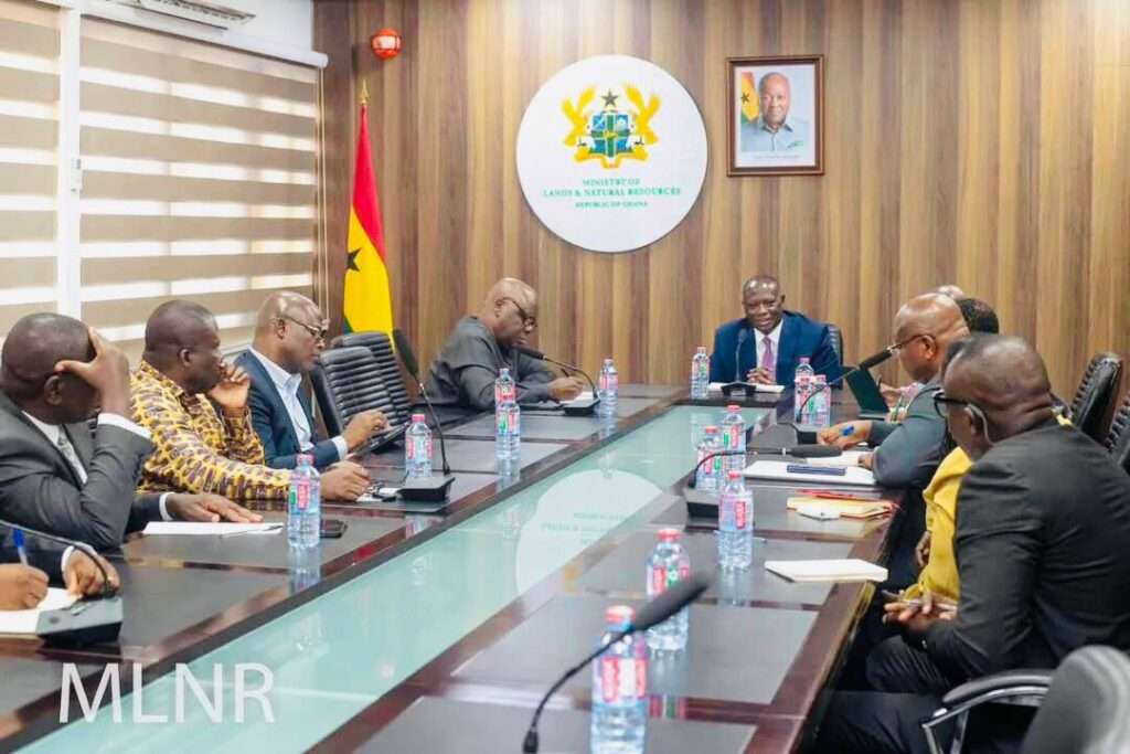 Hon. Emmanuel Armah-Kofi Buah, MP, holding a meeting with the Directors of the Ministry