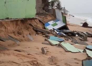 House suffer damage due to coastal erosion
