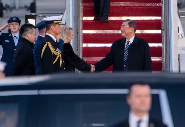 Japanese Prime Minister Shigeru Ishiba arrives at Joint Base Andrews in Maryland outside Washington, DC.