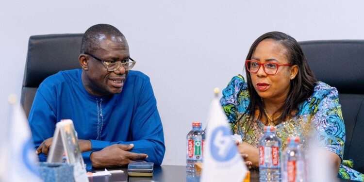 Hon. Linda Obenewaa Akweley Ocloo, Greater Accra Regional Minister together with Joseph Siaw Agyepong, CEO of Zoomlion, Zoomlion