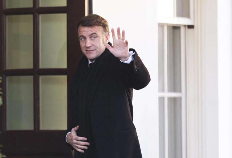 Macron Meets Trump At The White House 1 French President, Emmanuel Macron, arrives at the White House, Monday, Feb. 24, 2025, in Washington.