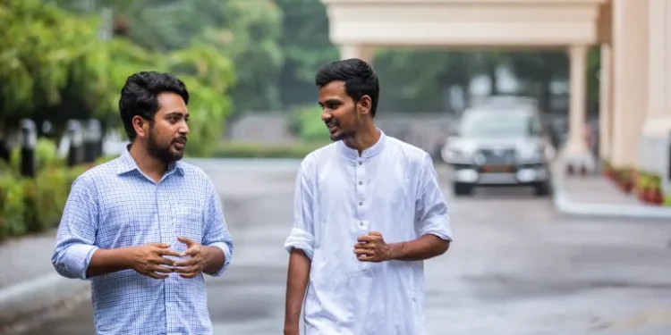 Student-led NCP Launched In Bangladesh 1 Nahid Islam, left, talks to Asif Mahmud, both student protest leaders who joined Bangladesh's interim government after the ouster of Prime Minister Sheikh Hasina.